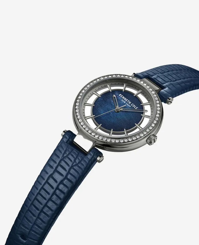 Modern Classic Slim Water Resistant Leather Strap Watch Blue Women Kenneth Cole Watches Modern Classic Slim Water Resistant Leather Strap Watch Blue Women Kenneth Cole Watches