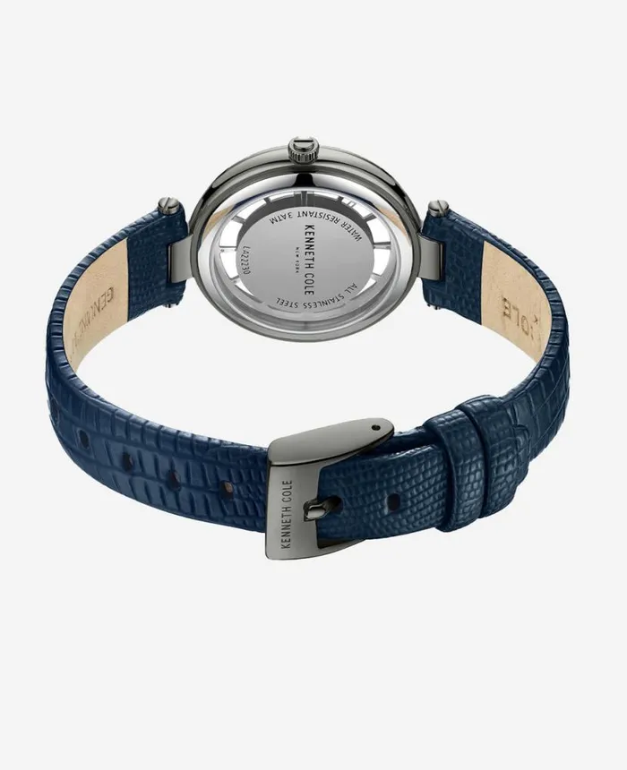 Modern Classic Slim Water Resistant Leather Strap Watch Blue Women Kenneth Cole Watches Modern Classic Slim Water Resistant Leather Strap Watch Blue Women Kenneth Cole Watches