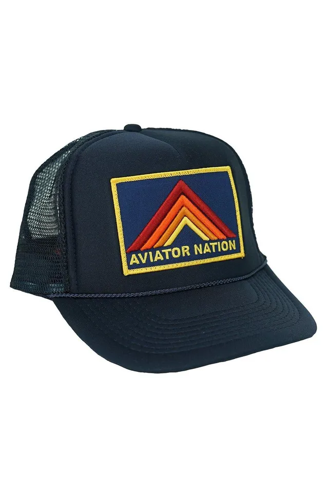 MOUNTAIN STRIPE VINTAGE TRUCKER HAT WomenMen Aviator Nation Trucker Hats