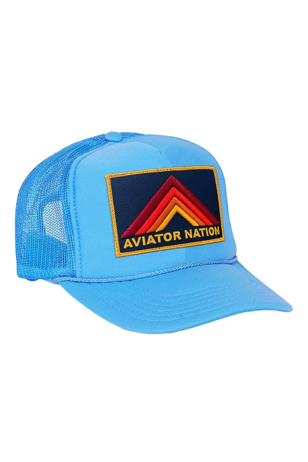 MOUNTAIN STRIPE VINTAGE TRUCKER HAT WomenMen Aviator Nation Trucker Hats