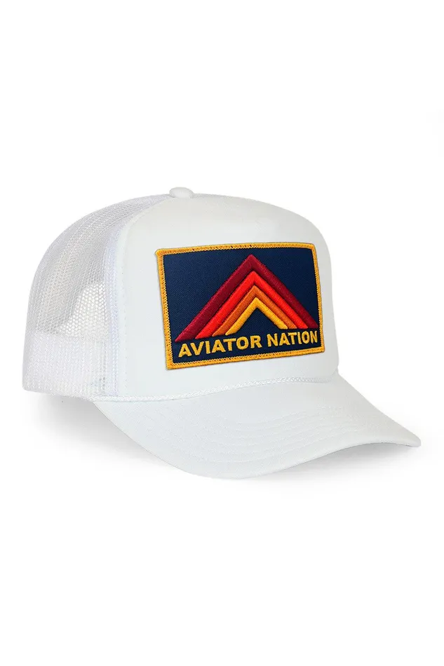 MOUNTAIN STRIPE VINTAGE TRUCKER HAT WomenMen Aviator Nation Trucker Hats