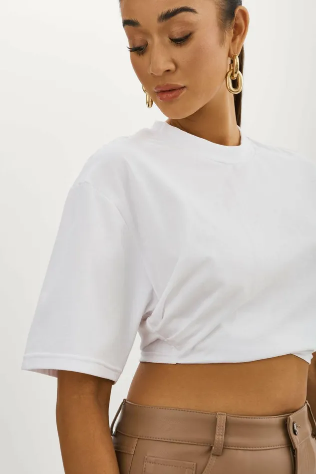 Naia Cropped Tee White Women Lamarque TOPS