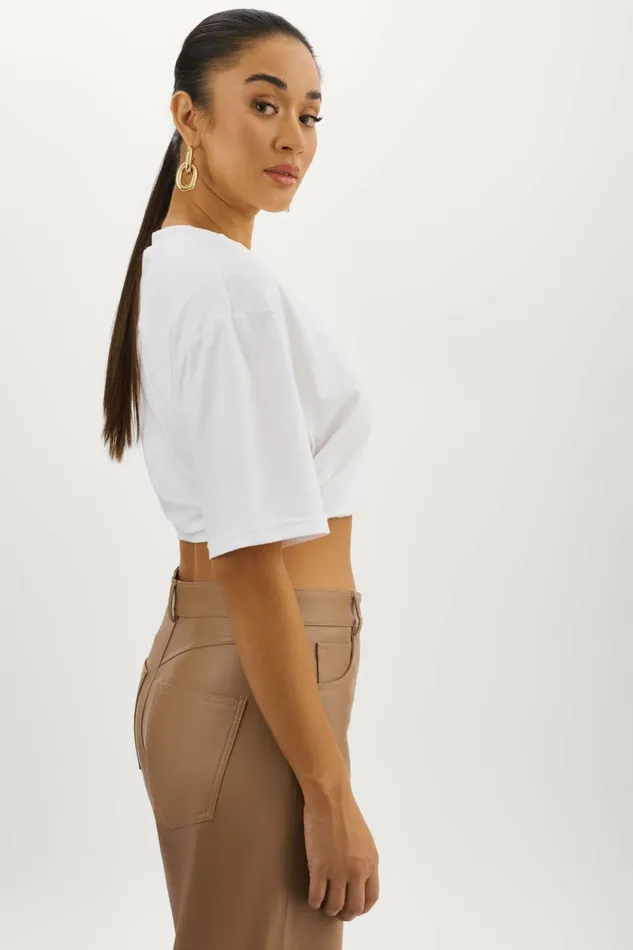 Naia Cropped Tee White Women Lamarque TOPS