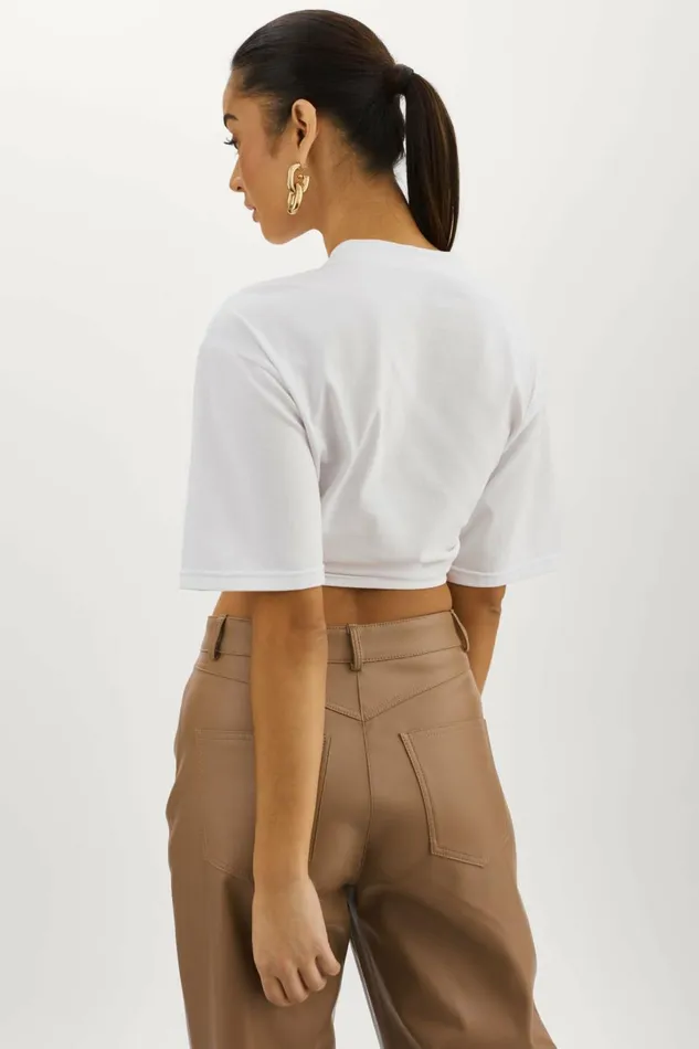 Naia Cropped Tee White Women Lamarque TOPS