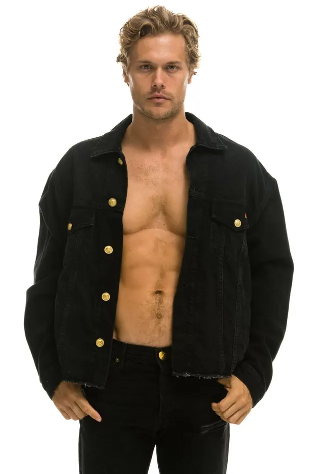 NEED FOR SPEED OVERSIZED CROP DENIM JACKET 8211 VINTAGE BLACK Women Aviator Nation Denim