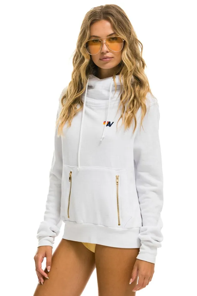 NINJA PULLOVER HOODIE 8211 WHITE Women Aviator Nation Hoodies
