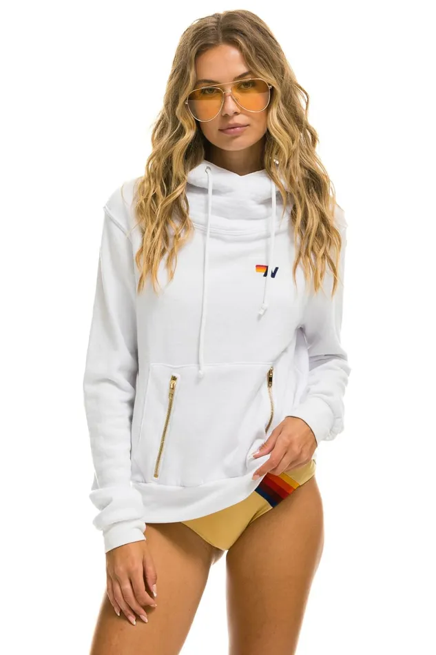 NINJA PULLOVER HOODIE 8211 WHITE Women Aviator Nation Hoodies