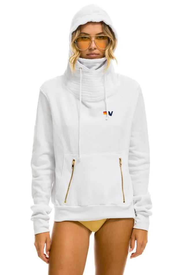 NINJA PULLOVER HOODIE 8211 WHITE Women Aviator Nation Hoodies