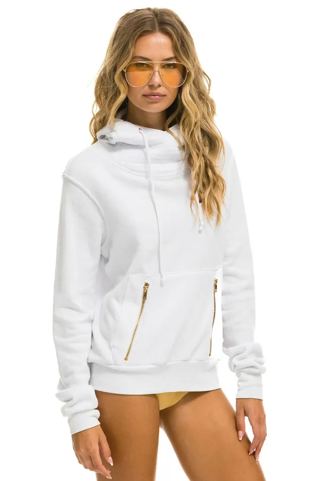 NINJA PULLOVER HOODIE 8211 WHITE Women Aviator Nation Hoodies