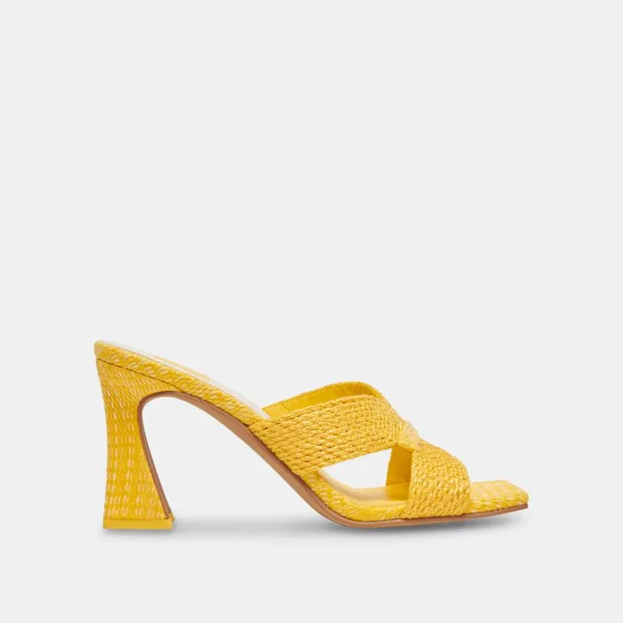 Nitro Heels Yellow Raffia Women Dolce Vita Heels