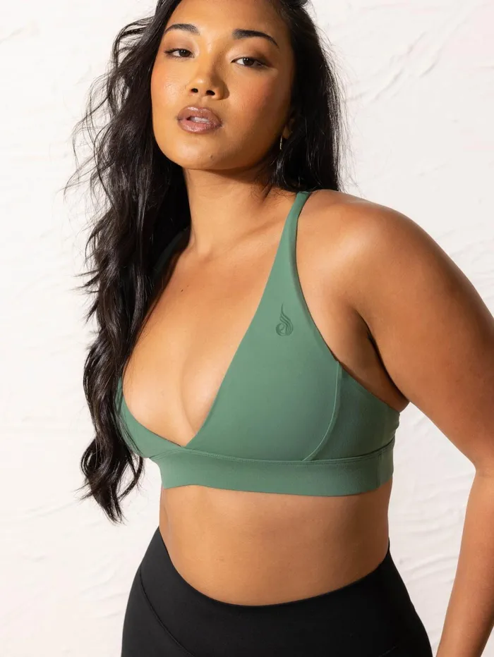 NKD Low Neck Sports Bra 8211 Forest Green Women Ryderwear Sports Bras
