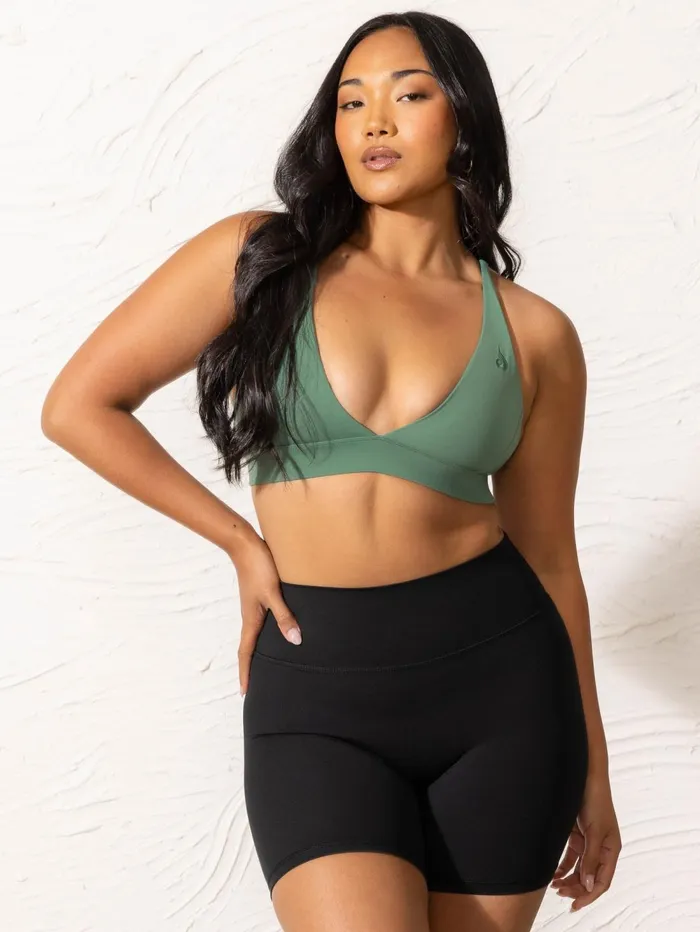 NKD Low Neck Sports Bra 8211 Forest Green Women Ryderwear Sports Bras