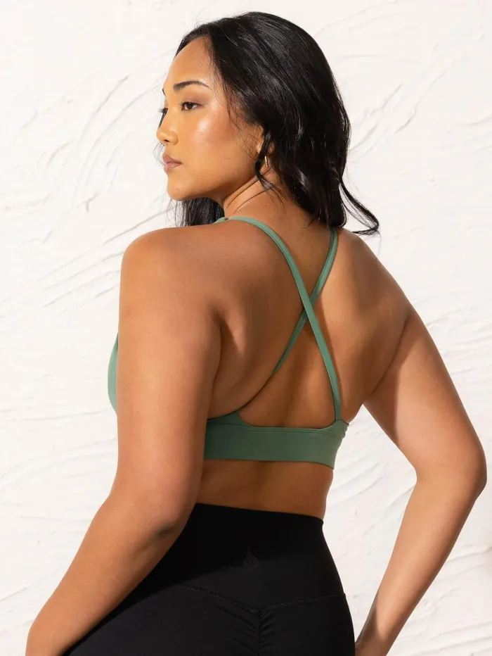 NKD Low Neck Sports Bra 8211 Forest Green Women Ryderwear Sports Bras