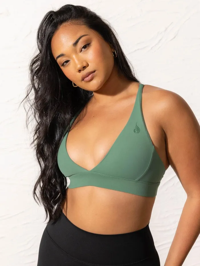 NKD Low Neck Sports Bra 8211 Forest Green Women Ryderwear Sports Bras