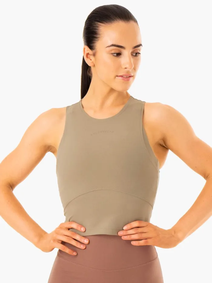 NKD Refine Tank 8211 Khaki Women Ryderwear Tops