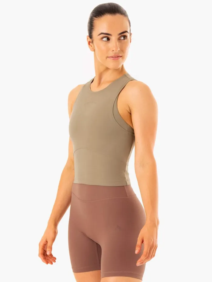 NKD Refine Tank 8211 Khaki Women Ryderwear Tops