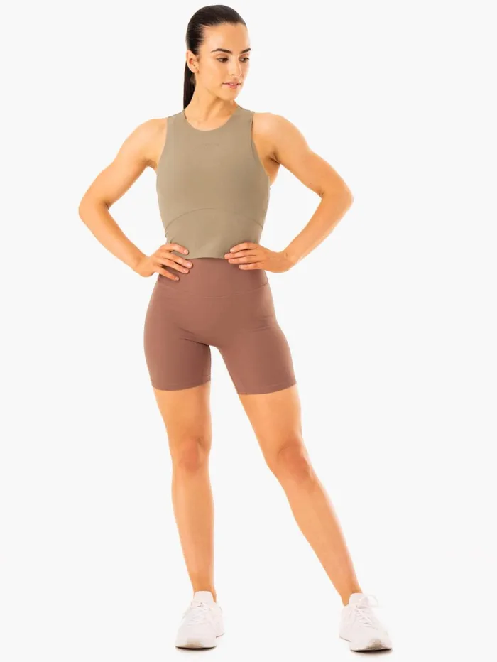 NKD Refine Tank 8211 Khaki Women Ryderwear Tops