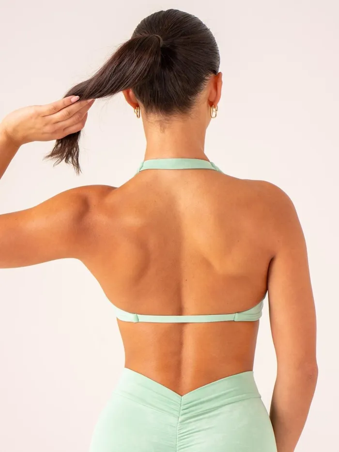 NKD Stonewash Halter Sports Bra 8211 Mint Stonewash Women Ryderwear Sports Bras