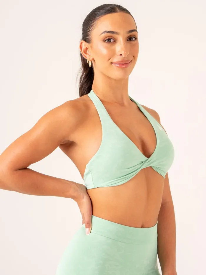NKD Stonewash Halter Sports Bra 8211 Mint Stonewash Women Ryderwear Sports Bras