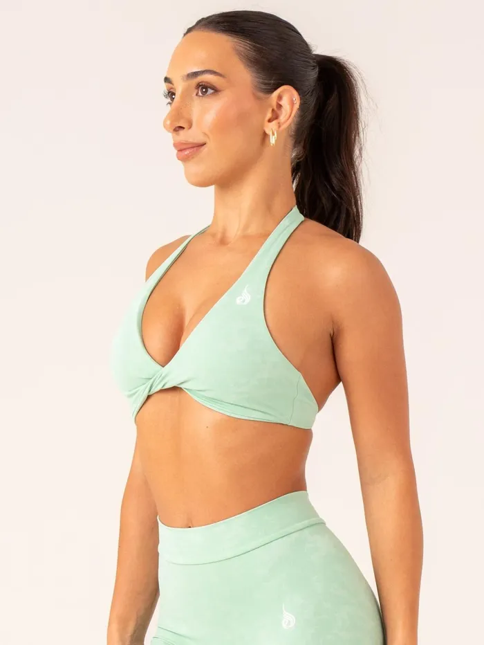 NKD Stonewash Halter Sports Bra 8211 Mint Stonewash Women Ryderwear Sports Bras