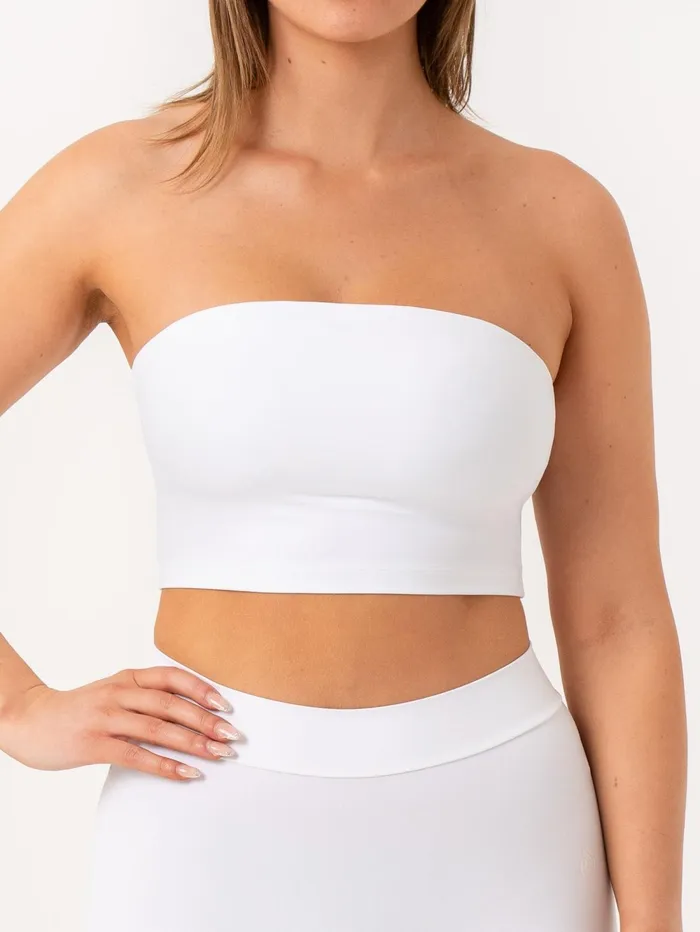 NKD Strapless Tank Bra 8211 White Women Ryderwear Sports Bras