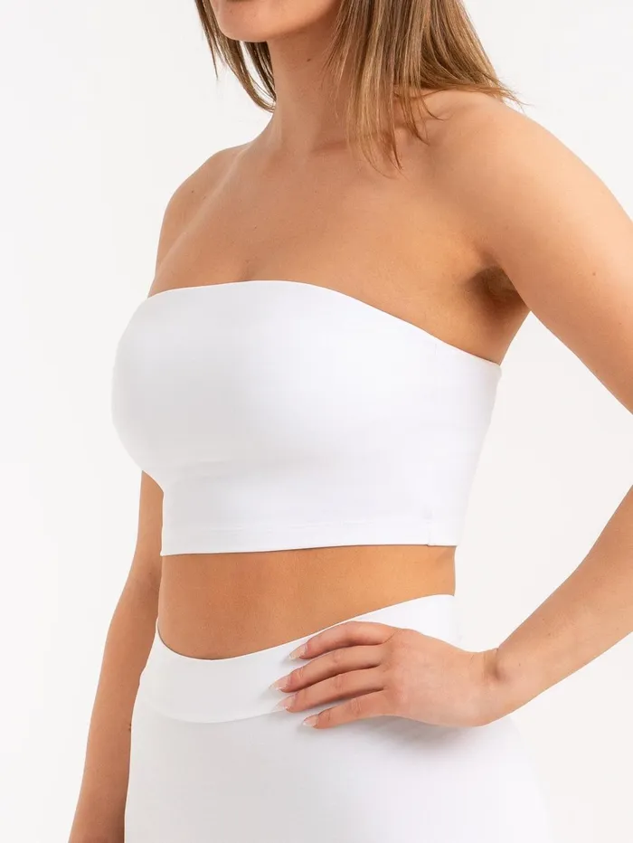 NKD Strapless Tank Bra 8211 White Women Ryderwear Sports Bras