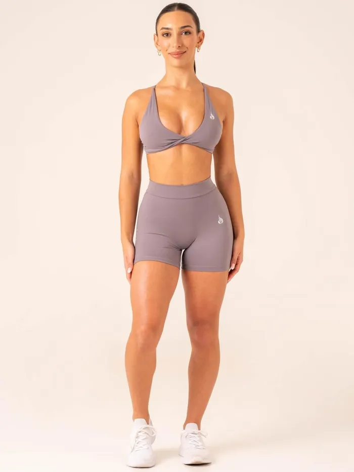 NKD V Scrunch Shorts 8211 Charcoal Women Ryderwear Gym Shorts
