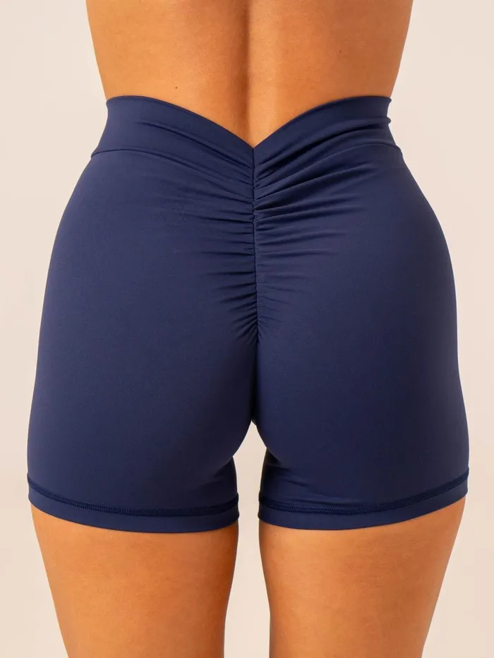 NKD V Scrunch Shorts 8211 Navy Women Ryderwear Gym Shorts