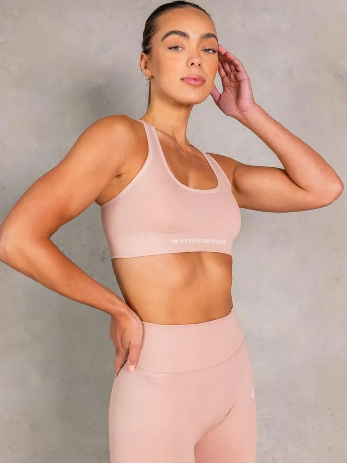 NRG Seamless Scoop Neck Sports Bra 8211 Biscotti Women Ryderwear Sports Bras