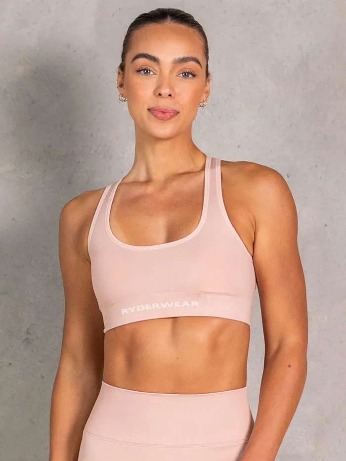 NRG Seamless Scoop Neck Sports Bra 8211 Biscotti Women Ryderwear Sports Bras