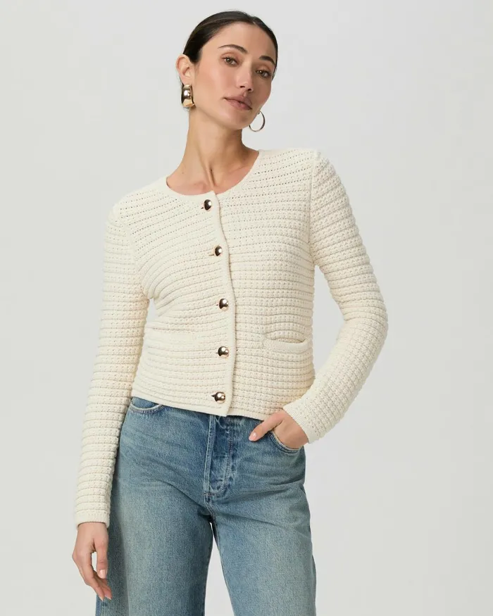 Oberon Cardigan 8211 Ivory Women PAIGE Sweaters and Sweatshirts
