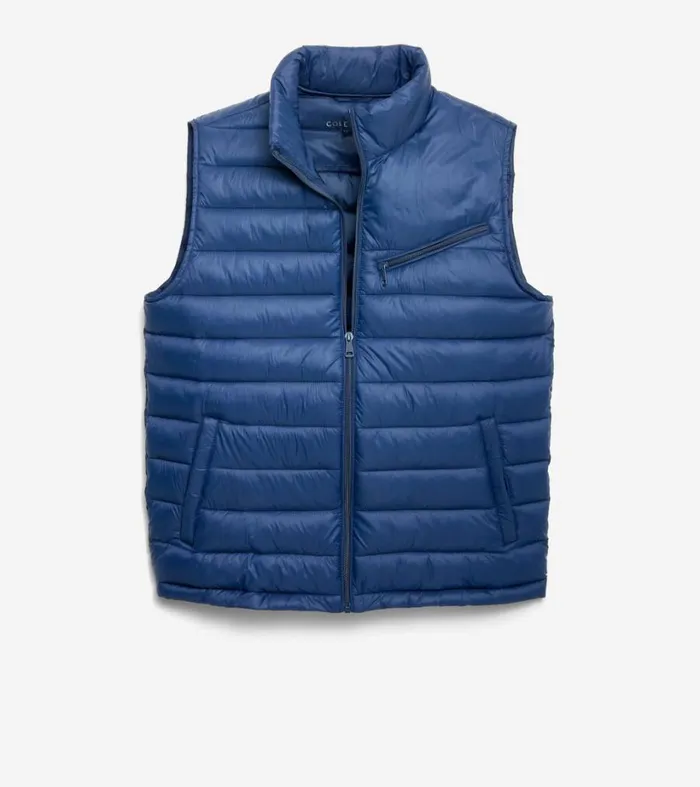 Outerwear Men Cole Haan Quilted ZipUp Vest Navy