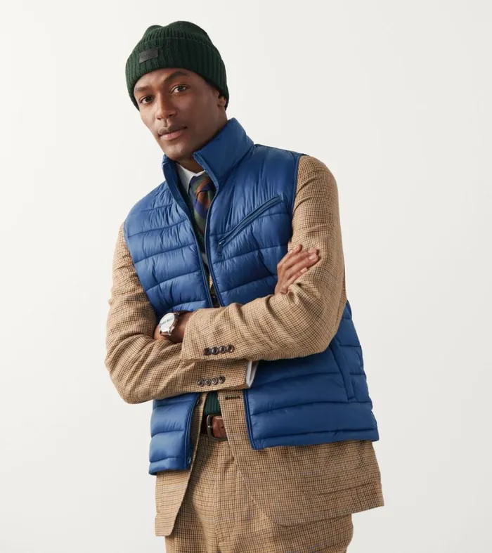 Outerwear Men Cole Haan Quilted ZipUp Vest Navy