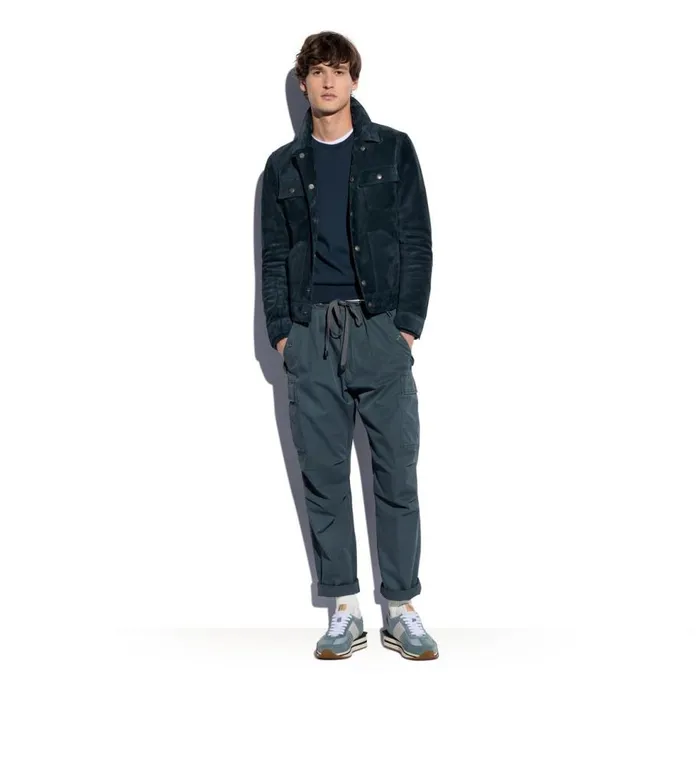 Outerwear Men TOM FORD CASHMERE SUEDE WESTERN JACKET Petrol Outerwear Men TOM FORD CASHMERE SUEDE WESTERN JACKET Petrol
