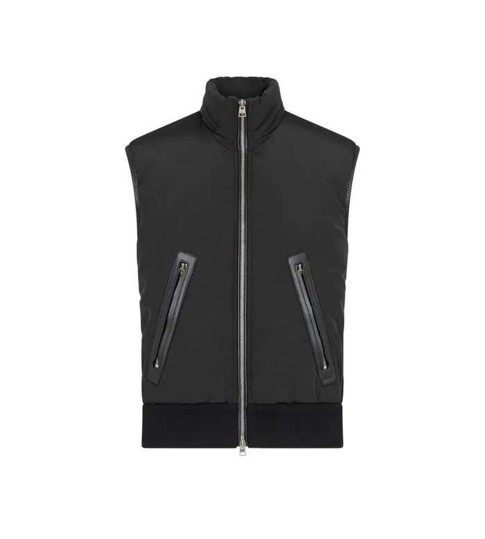 Outerwear Men TOM FORD LIGHT NYLON FRONT MERINO VEST Black