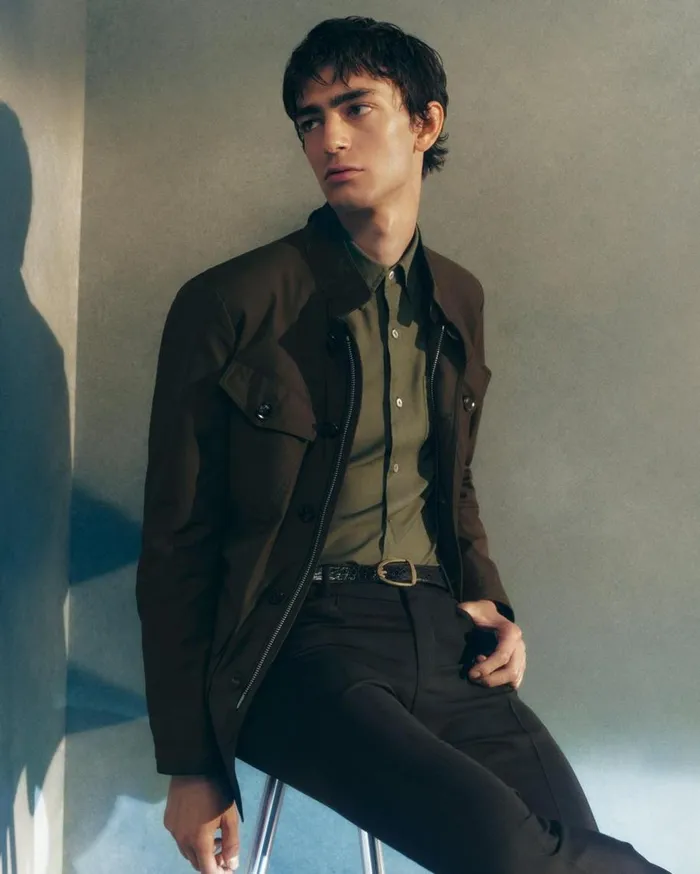 Outerwear Men TOM FORD TECHNICAL CANVAS TAILORED MILITARY JACKET Dark Olive Outerwear Men TOM FORD TECHNICAL CANVAS TAILORED MILITARY JACKET Dark Olive