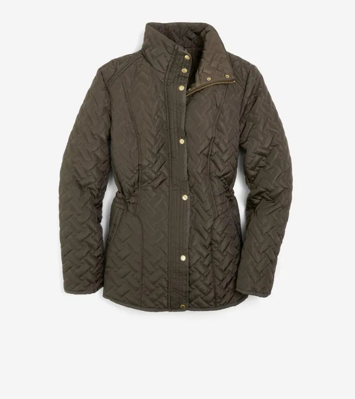 Outerwear Women Cole Haan Signature Quilted Classic Jacket Olive