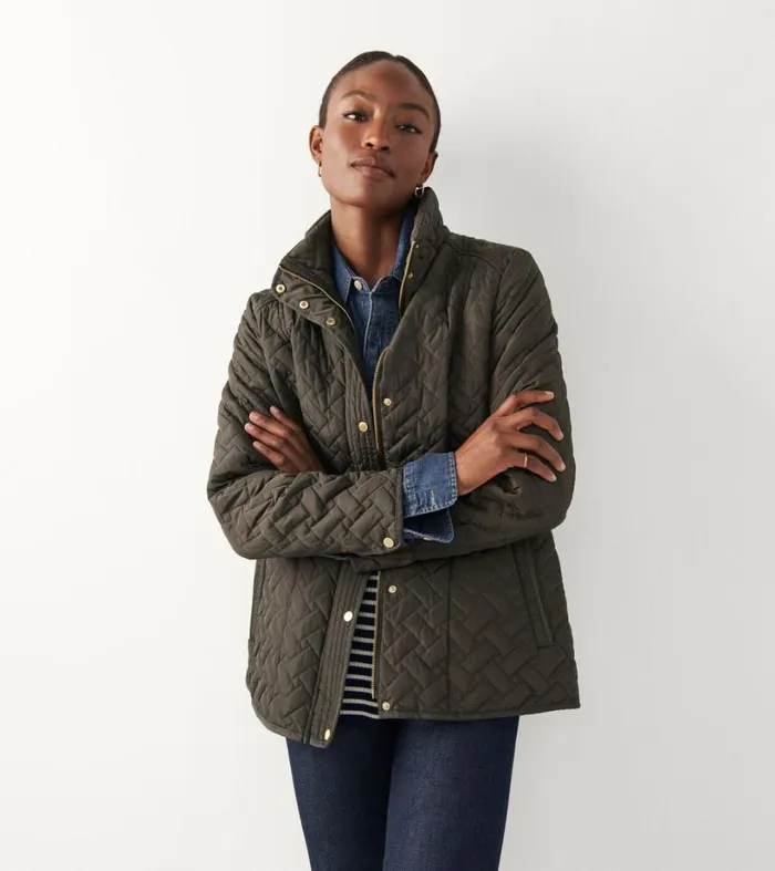 Outerwear Women Cole Haan Signature Quilted Classic Jacket Olive