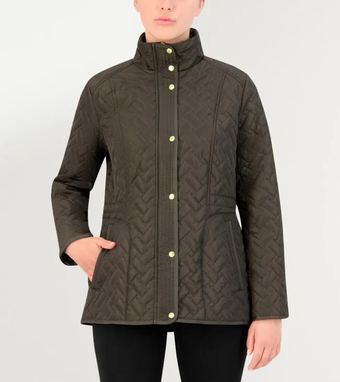 Outerwear Women Cole Haan Signature Quilted Classic Jacket Olive