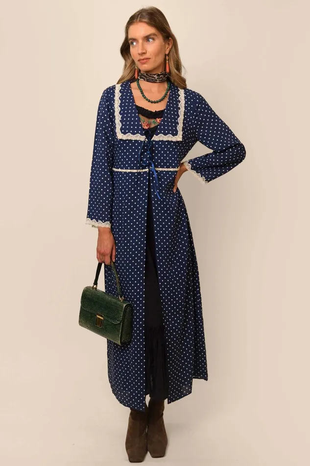 Outerwear Women RIXO Mallory Polka Dot Navy Outerwear Women RIXO Mallory Polka Dot Navy