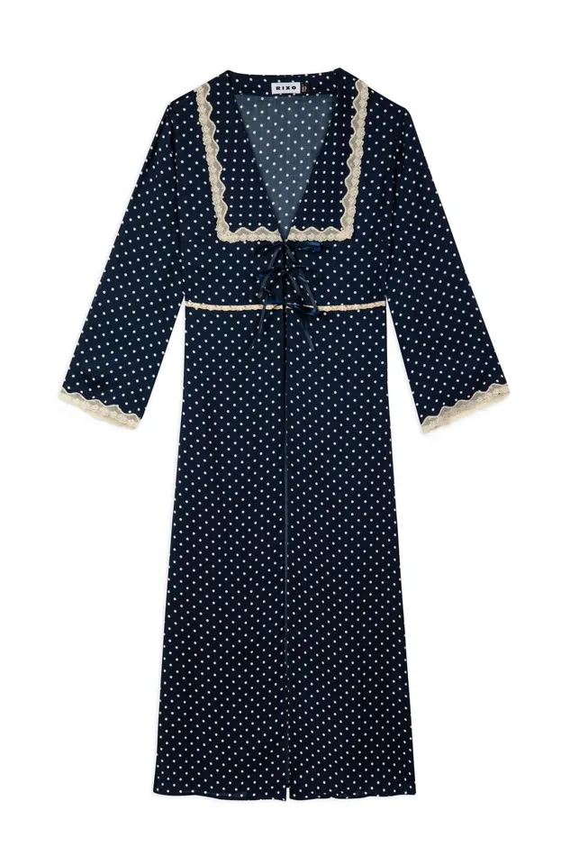 Outerwear Women RIXO Mallory Polka Dot Navy Outerwear Women RIXO Mallory Polka Dot Navy