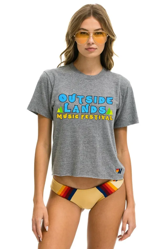 OUTSIDE LANDS 2024 BOYFRIEND TEE 8211 HEATHER GREY WomenMen Aviator Nation Collab Merchandise OUTSIDE LANDS 2024 BOYFRIEND TEE 8211 HEATHER GREY WomenMen Aviator Nation Collab Merchandise