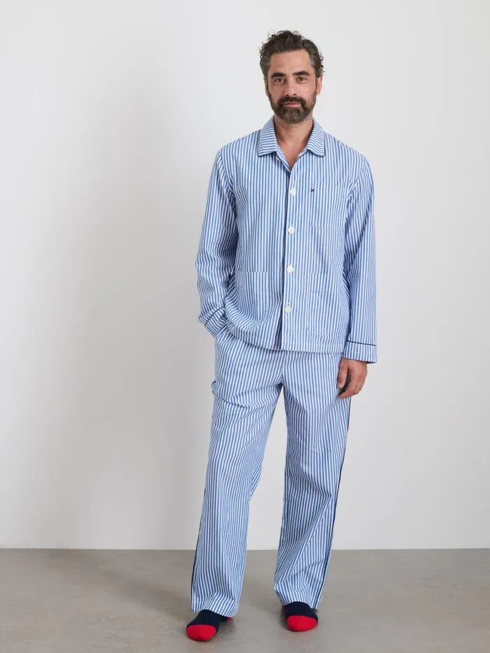 P039jimmies Sleep Pant In Stripe Blue Stripe Women Alex Mill Pajamas Slippers