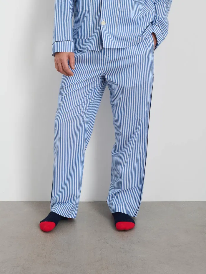 P039jimmies Sleep Pant In Stripe Blue Stripe Women Alex Mill Pajamas Slippers