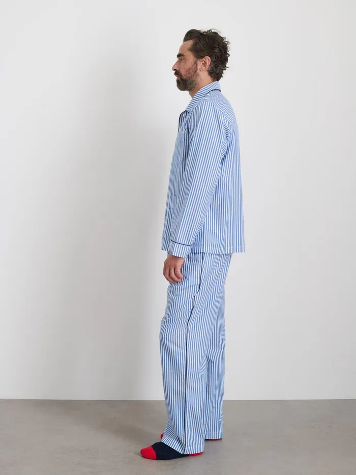 P039jimmies Sleep Pant In Stripe Blue Stripe Women Alex Mill Pajamas Slippers