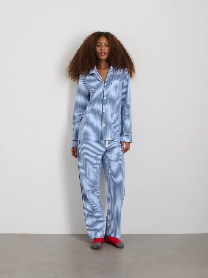 P039jimmies Sleep Pant In Stripe Blue Stripe Women Alex Mill Pajamas Slippers