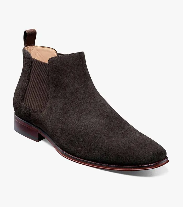 Palermo Plain Toe Gore Boot Brown Suede Men Florsheim Dress Shoes