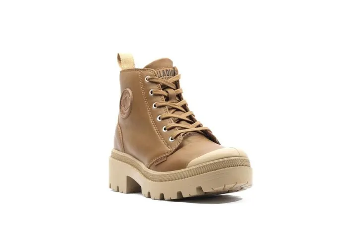 PALLADIUM PALLABASE LEATHER Dear Brown Women Boots PALLADIUM PALLABASE LEATHER Dear Brown Women Boots