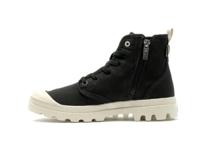 PALLADIUM PAMPA HI ZIP ORGANIC Black Kids Boots PALLADIUM PAMPA HI ZIP ORGANIC Black Kids Boots