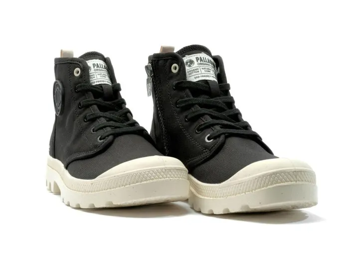 PALLADIUM PAMPA HI ZIP ORGANIC Black Kids Boots PALLADIUM PAMPA HI ZIP ORGANIC Black Kids Boots